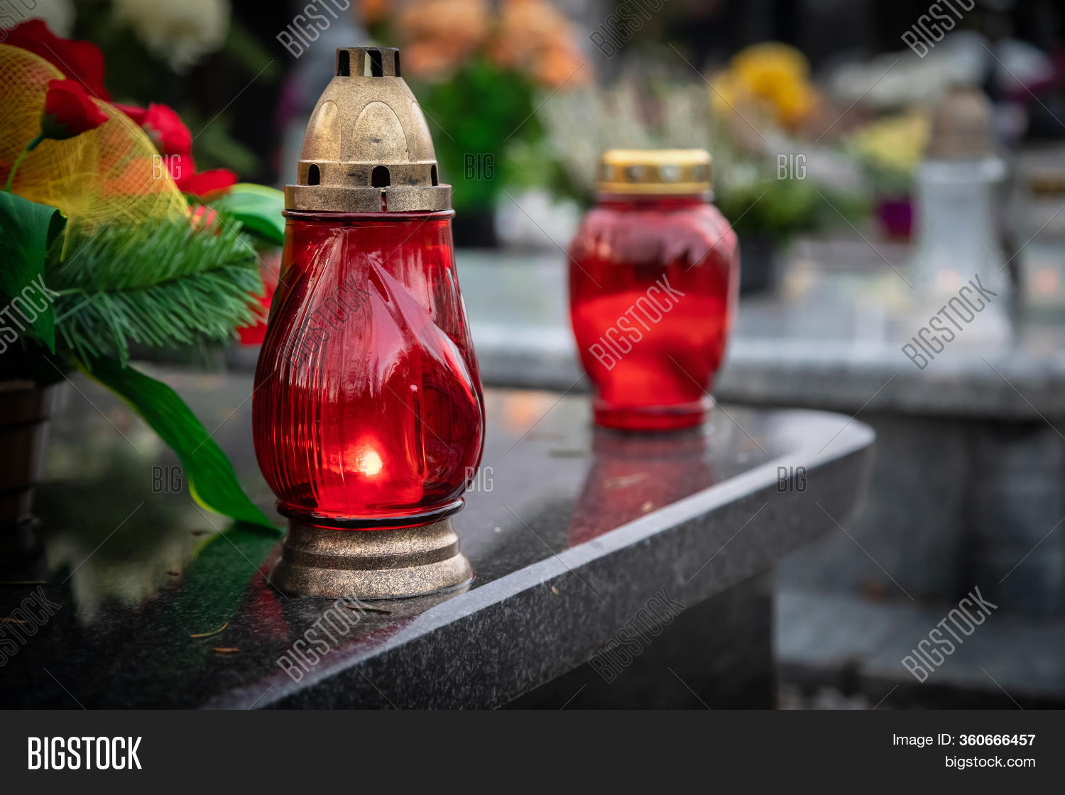 Red Candles On Grave Image & Photo (Free Trial) Bigstock