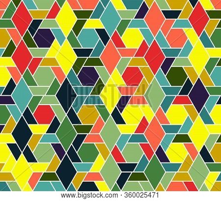 Seamless Geometric Vector Pattern, Modern Colors, Geometric Shapes. Stock Vector Panel.