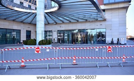 Warsaw, Poland. 7 April 2020. Double Tree By Hilton Hotel & Conference Centre Warsaw Shut Down Due T