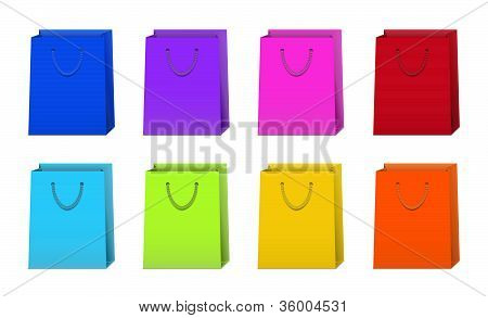 Conjunto de sacolas coloridas
