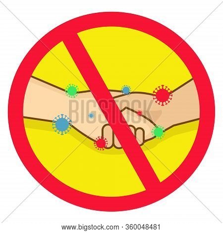 Simple Illustration Of No Handshake Symbol To Prevent The Spread Of Viruses