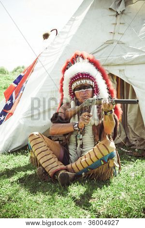 North American Indian in full dress