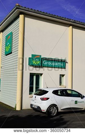 Bordeaux , Aquitaine / France - 12 03 2019 : Groupama Office And Car Logo On French Insurance Agency