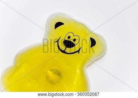 Yellow Bear Hot Pack Gel Isolated On White Background