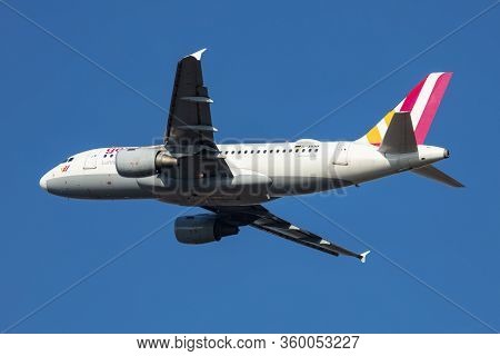 Budapest / Hungary - November 11, 2019: Germanwings Airbus A319 D-aknk Passenger Plane Departure And