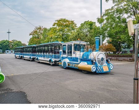Changsha/china-18 October 2018:train Runing Around The Island On Orange Island Park Changsha City Hu