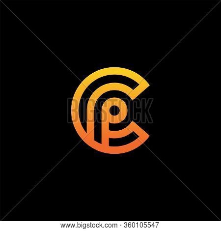 Initial Letter Logo Cp Or Pc Logo Vector