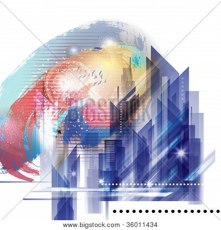 Abstract city scene
