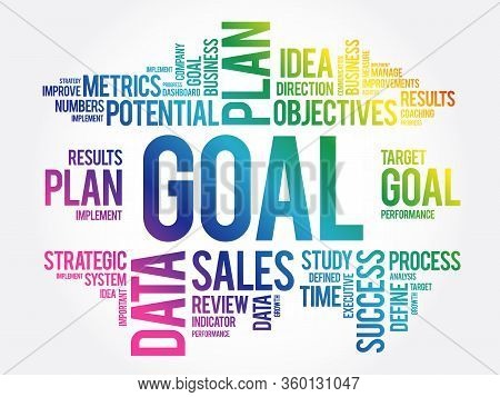 Goal Word Cloud Collage, Business Concept Background