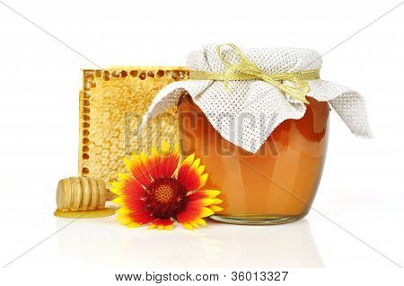 Sweet Honey In Glass Jar