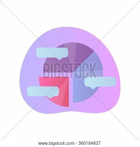 Business Pie Chart Icon With Modern Color Full And Fluid Shape Wave Vector