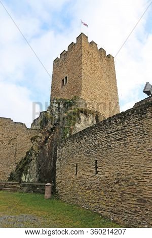 Walls And Tower Of Bourscheid Castle, Luxembourg