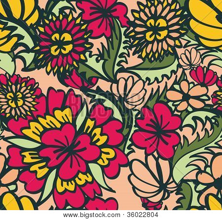 Saumaton piirretään kukka käsikoru Punaiset-keltaiset kukat