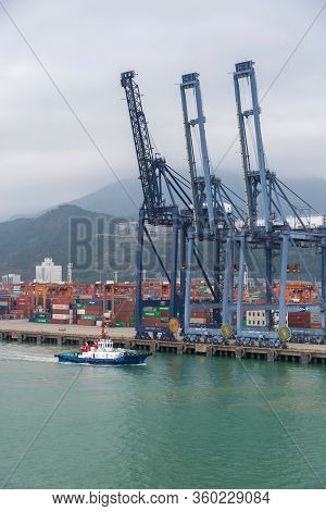 Yantian, China - November 15: Container Terminal In Port Of Yantian On November 15, 2018 In Yantian,