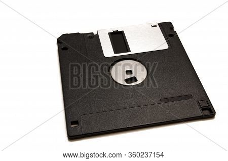 Old Computer Technology Floppy Disc Isolated On The White Background