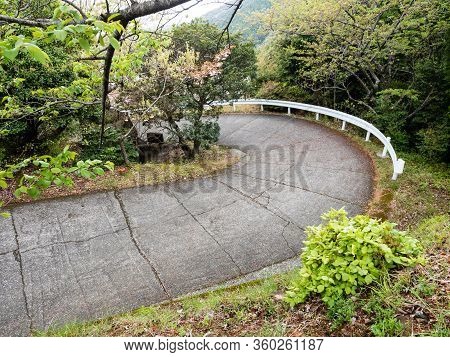 Narrow Winding Mountain Road Leading To Konomineji, Temple Number 27 Of Shikoku Pilgrimage - Kochi P