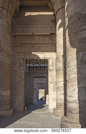 Series Of Antechambers Leading To The Inner Sanctuaries Of The Temple Of Kom Ombo, Aswan