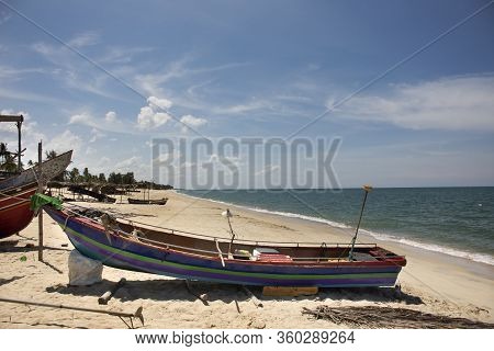 Narathiwat, Thailand - August 16 : View Landscape And Wind With Kolek Or Koleh Traditional Fishing B
