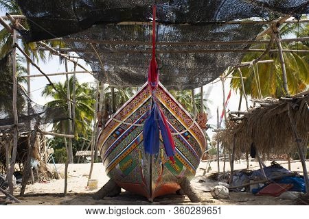 View Landscape And Wind With Kolek Or Koleh Traditional Fishing Boat Of Lower Southern Provinces Of