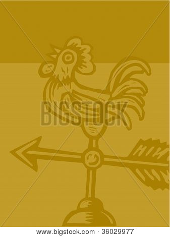 Illustration af en hane Weathervane