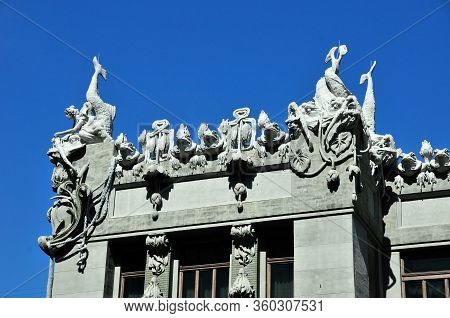 Kiev, Ukraine - May 9, 2013. House With Chimaeras Or Horodecki House Is An Art Nouveau Building Loca