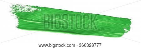 Green chroma brush stroke paiting over isolated background, canvas watercolor texture 
