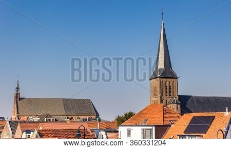Churches And Rooftops In The Skyline Of Steenwijk, Netherlands