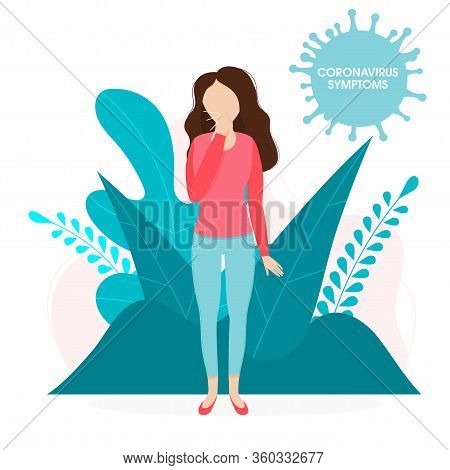 Coronavirus Symptoms Covid-19 Medical Vectorvector Illustration Infection. Background With Virus Cel