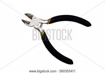 Small Cutters With Black Handles. Tool For Home, Electricity, Jeverly And Many Others