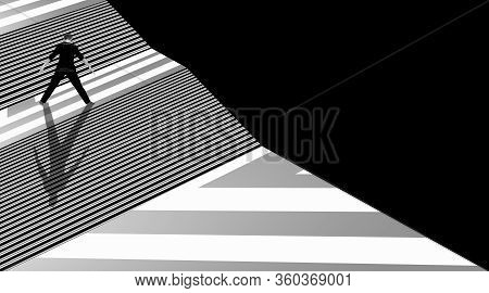 Minimalistic Shot Of A Man Doing Another Level Creative Workout And Posing Standing On A Creative 3D