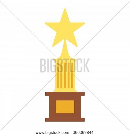 Winner's Trophy Icon. The Golden Trophy Vector Is A Symbol Of Victory In A Sports Event As Football,