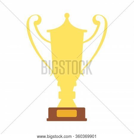 Winner's Trophy Icon. The Golden Trophy Vector Is A Symbol Of Victory In A Sports Event As Football,