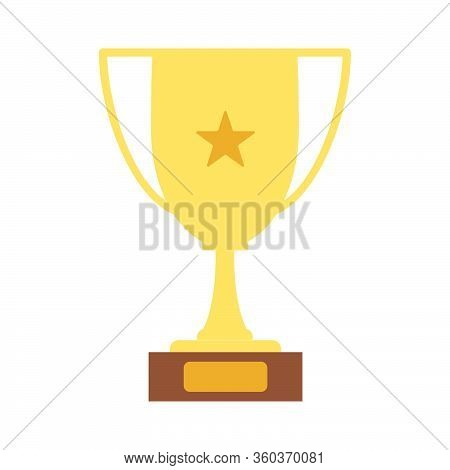 Winner's Trophy Icon. The Golden Trophy Vector Is A Symbol Of Victory In A Sports Event As Football,