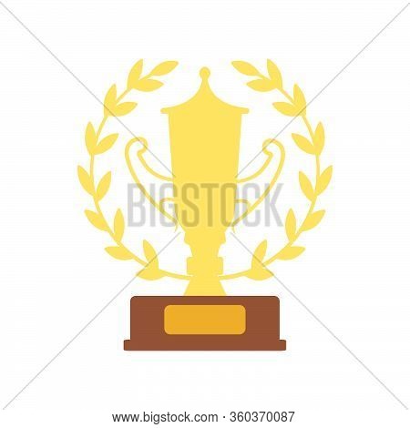 Winner's Trophy Icon. The Golden Trophy Vector Is A Symbol Of Victory In A Sports Event As Football,