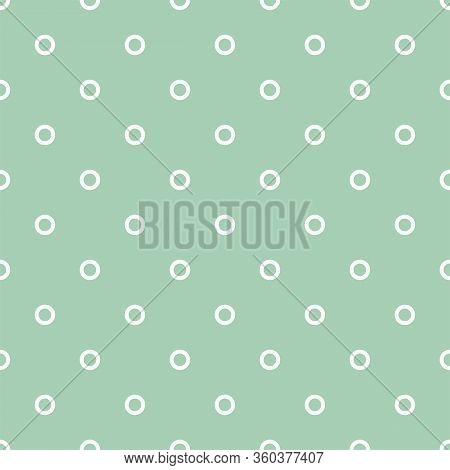 Polka Dots On Mint Green Background Retro Seamless Vector Pattern