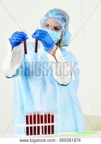 Detection Of Virus. Doctor Work At Lab. Experimental Treatment Concept. Laboratory Testing Respirato