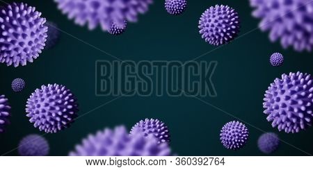 Covid-19 Violet Abstract Background. Dangerous Coronavirus Distribution Model. Pandemic Covid-19. Cl