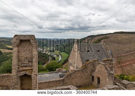 View At Courtyard Ruin Medieval Castle Bourscheid In Luxembourg