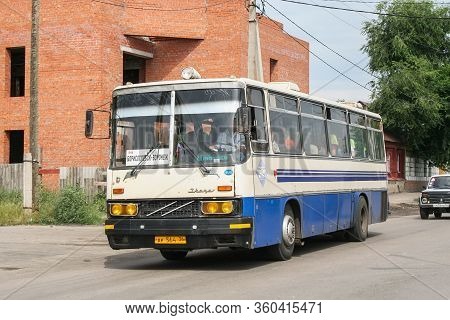 Borisoglebsk, Russia - July 28, 2009: Intercity Coach Bus Ikarus 256 In The City Street.