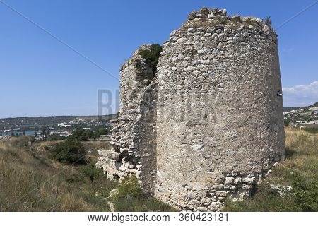 The Ruins Of A Medieval Fortress Calamita In Inkerman, Sevastopol, Crimea, Russia
