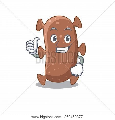 Actinomyces Israelii Cartoon Character Design Making Ok Gesture