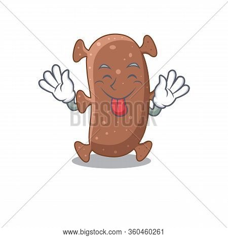 An Amusing Face Actinomyces Israelii Cartoon Design With Tongue Out