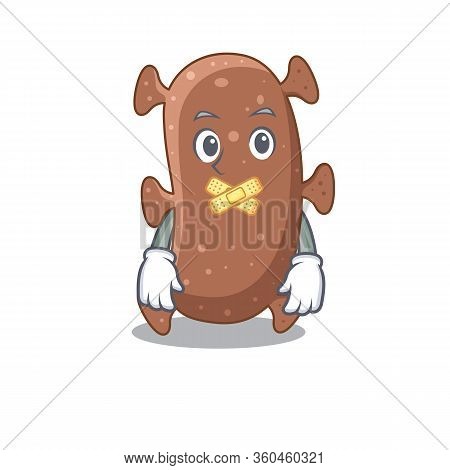 Actinomyces Israelii Cartoon Character Style With Mysterious Silent Gesture
