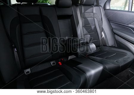 Novosibirsk/ Russia - April 06, 2020: Mercedes-benz Gle-class,comfort Car Inside. Clean Car Interior