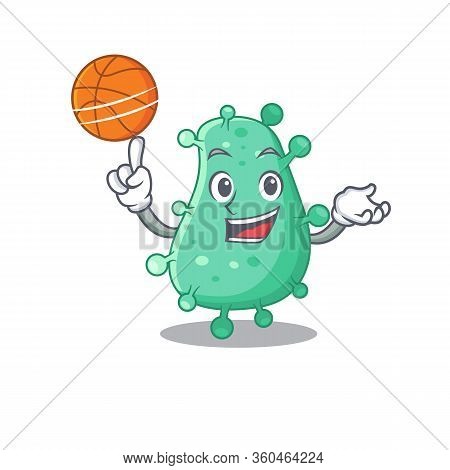 Gorgeous Agrobacterium Tumefaciens Mascot Design Style With Basketball