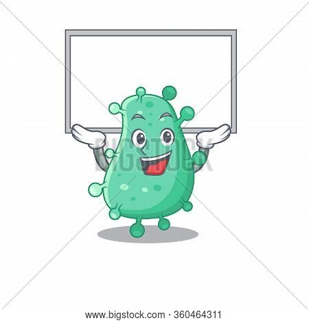 Mascot Design Of Agrobacterium Tumefaciens Lift Up A Board