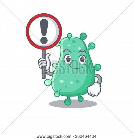 An Icon Of Agrobacterium Tumefaciens Cartoon Design Style With A Sign Board