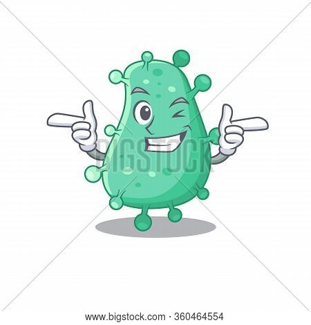 Cartoon Design Concept Of Agrobacterium Tumefaciens With Funny Wink Eye