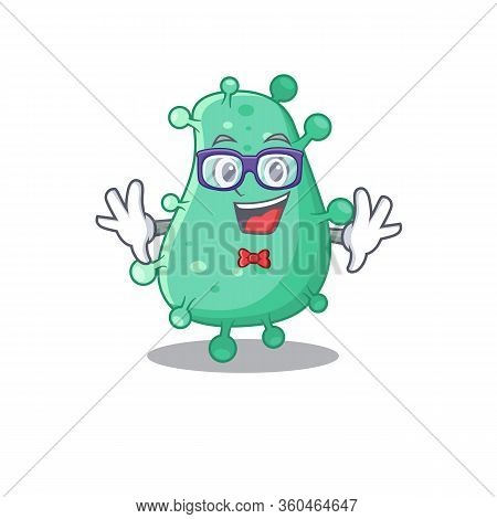 Mascot Design Style Of Geek Agrobacterium Tumefaciens With Glasses