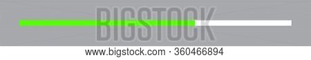 Progress Bar Bright Green Line Isolated On Rectangular Grey, Strip Bar Progress Green For Media Grap